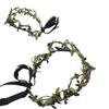 Adjustable Leaves Shape Hair Hoop Rhinestone Pendant Headband Wedding Party Bride Bohemian Style Styling Headband