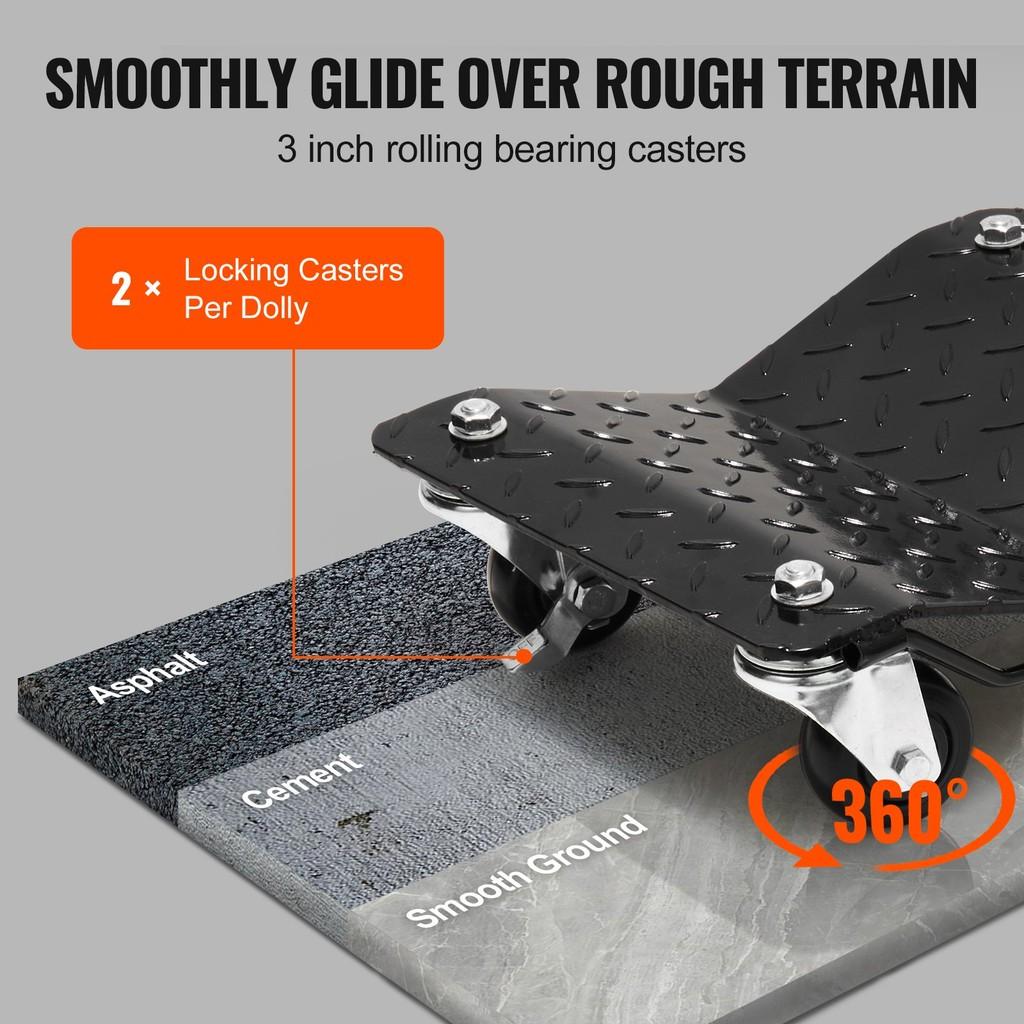 2PCS Wheel Dolly 3000LBS Load-bearing Capacity Car Moving Dollies Car Tire Stake Set Heavy-duty Car Tire Dolly