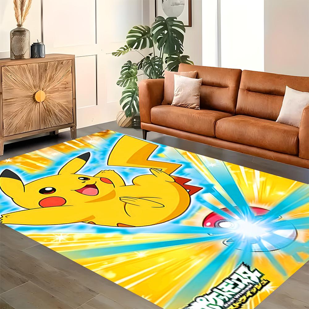 Alfombra Pikachu Ráfaga de Energía para salas de estar, dormitorios, decoración del hogar y como regalos.