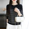 Women Knit T-shirt MODERN NEW SAGA Summer Knitted Shirt Short Sleeve Tees O-neck Patchwork Pullover Knit Tops