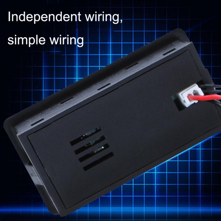 Two-Line Digital Display DC Voltmeter Lead-Acid Lithium Battery Charge Meter, Color: Blue+Temperature