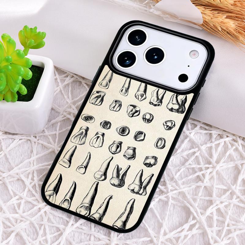 Dentist Tooth Pattern Phone Case for iPhone 17 Air 16 15 11 12 14 13 Pro Max Shockproof Cover