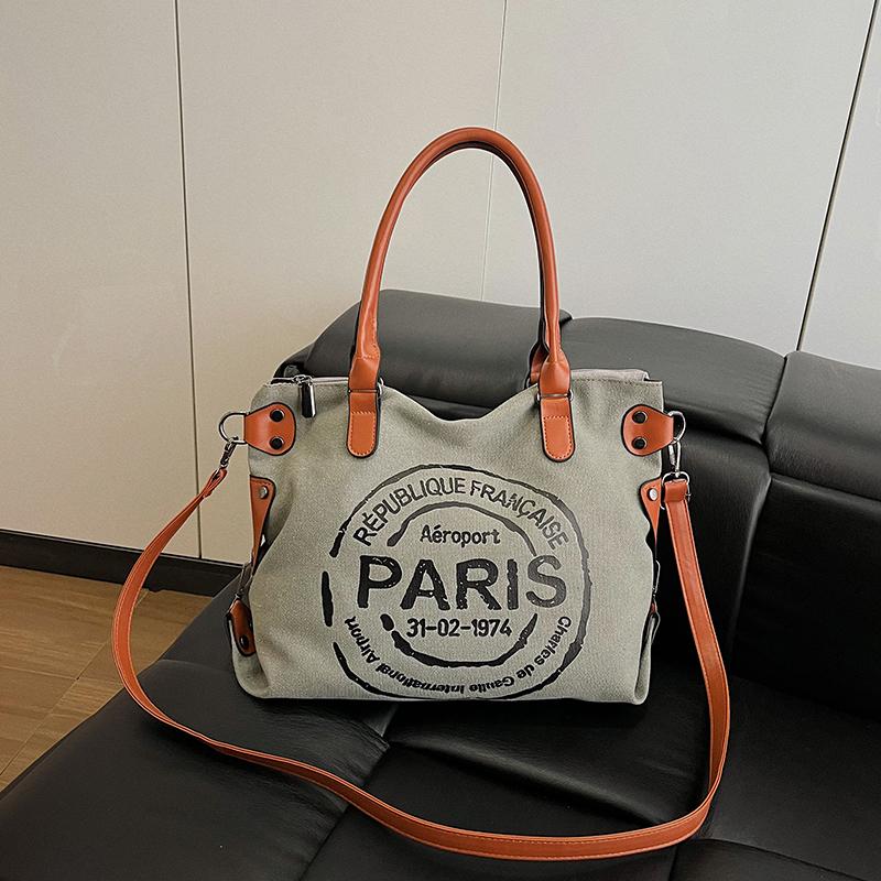 Cloth bag, large capacity bag, crossbody bag, women's zipper handbag, tote bag, shoulder bag, women's commuting bag