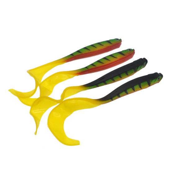 4Pcs Luya Baits Realistic Design 6cm Reel Tail Lifelike Patterns Realistic Swimming Action Lure Freshwater Saltwater Baits