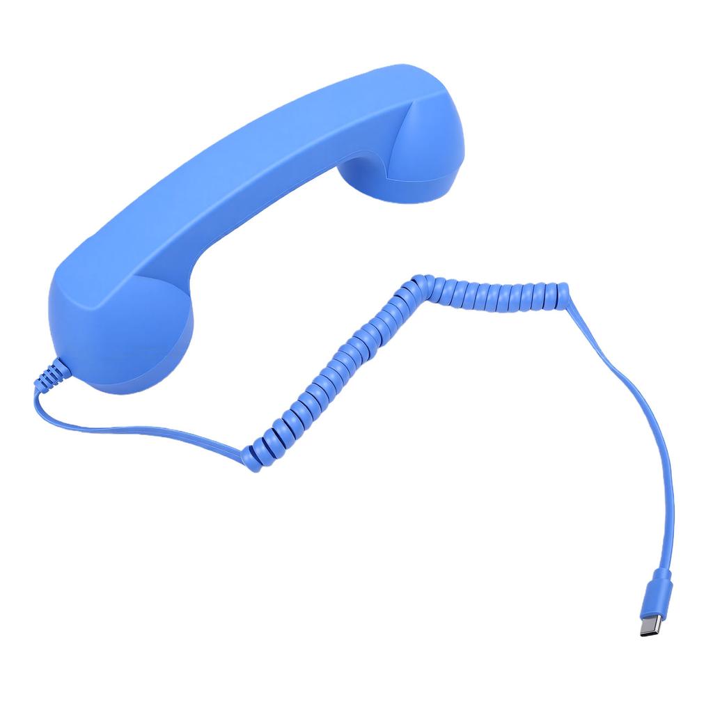 Retro Telephone Handset Type C Vintage Wired Handheld Cell Phone Receiver with Speaker and Microphone for Cell Mobile Video Conferences Calls Meetings