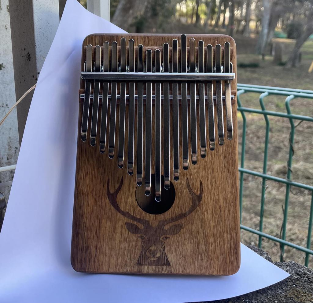 MIYINGE Low-pitched Kalimba, 1 Octave, Advanced Level, Ensemble Use, 17 Notes, with Hard Case (Deer-shaped Box)