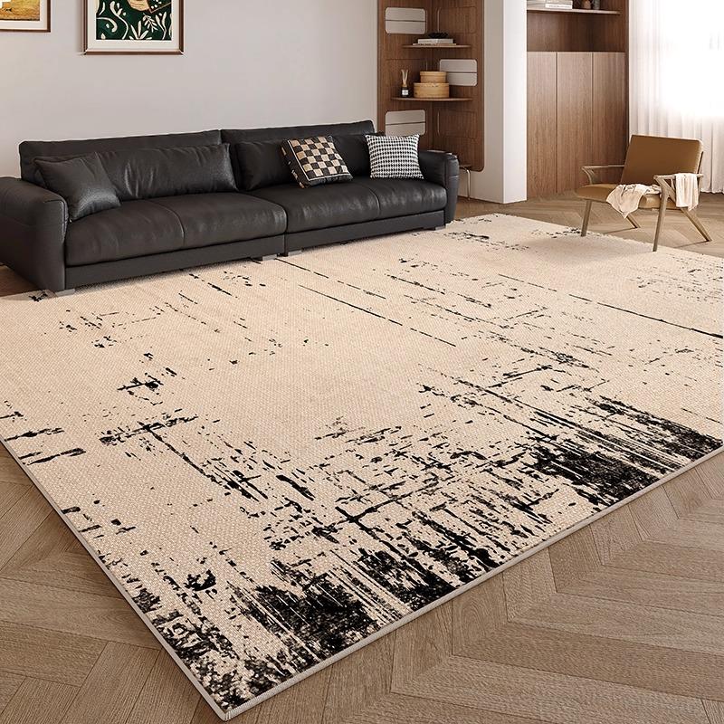 Nordic Style Living Room Carpet Light Luxury Ink Line Art Bedroom Rug Modern Simple Large Area Coffee Table Sofa Mat Alfombra