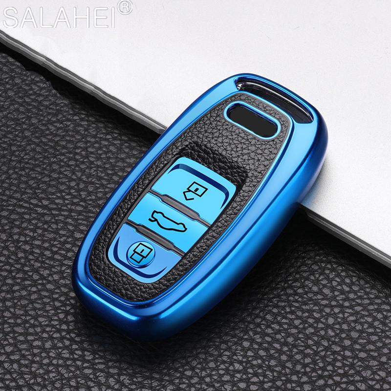 TPU Car Key Case Cover for A1 A3 A4 A5 A6 A7 A8 Quattro Q3 Q5 Q7 2013 2009 2010 2011 2014 2012 2015 Car Styling Accessories