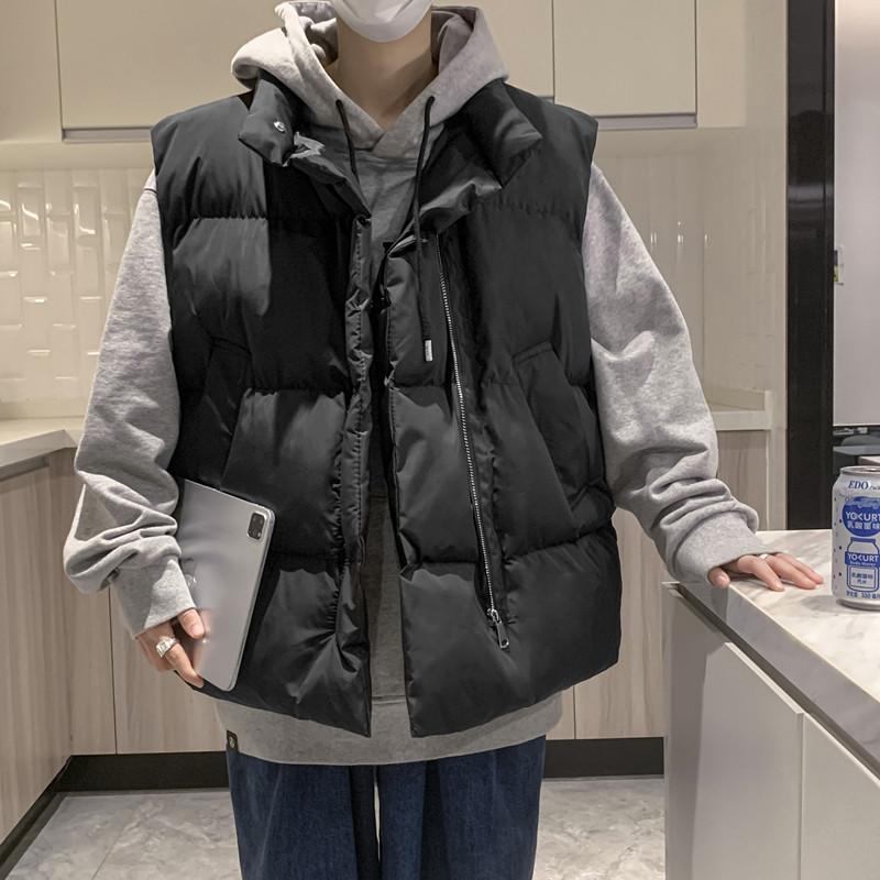 Herbst- und Winterweste aus Daunenbaumwolle für Herren, lockere ärmellose Weste mit Reißverschluss, vielseitige, schöne und modische, lässige, warme, dicke Weste für Herren