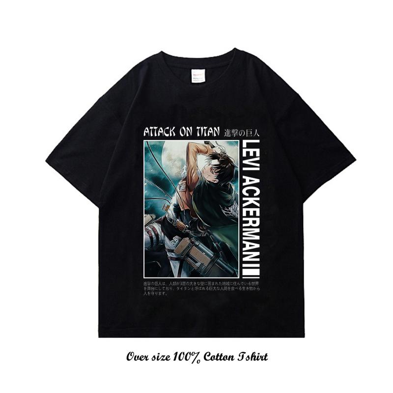 Attack On Titan Japanese Anime T-Shirts For Men And Women Printed Cotton Short Sleeve T-Shirts Oversized Fashion Unisex T-Shirts
