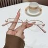 New Metal Semi-Rimmed High-Definition Photochromic Myopia Glasses Unisex Fashionable Trendy Versatile Eyewear 0 To -4.0