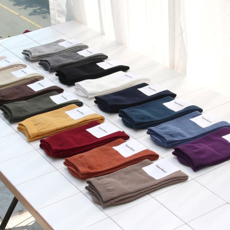 SuperBasic 1520 Unisex Plain Socks (5 Pairs) (20 Colors)