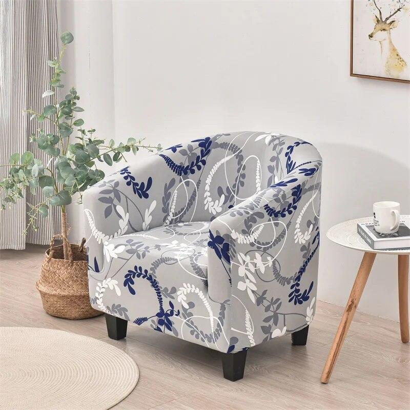 Floral Club Bath Tub Chair Cover Spandex Single Armchairs Cover Stretch Sofa Couch Slipcover for Living Room Furniture Protector