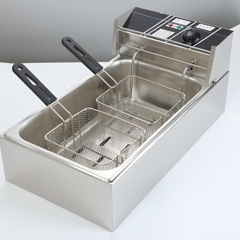 Desktop Stainless Steel Electric Deep Fryer Large Capacity French Fry Machine Multi Functional Kitchen Heating Cooker