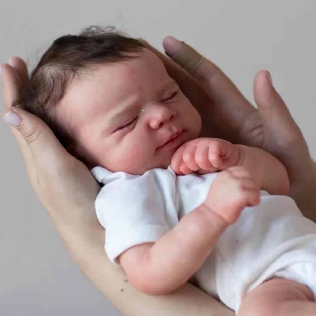 BZDOLL Realistic 19inch 48cm Soft Touch Vinyl Asleep Art Reborn Baby Doll with 3D-paint Skin and Hand Painting Veins Toy for Girl Kid Birthday Gift