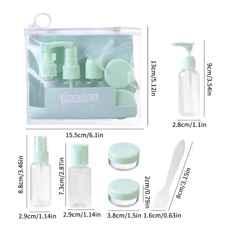 Kit de 6 Frascos de Tamanho Viagem à Prova de Vazamento Recipientes Portáteis para Higiene Pessoal Vazio Cosmético Loção Tônico Spray Shampoo Essenciais Creme