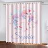 Adorable Animated Pink Rainbow Unicorn Horse Vibrant Girl Shading Window Panel Curtains for Kids Living Room Bedroom Bathroom Door 2Pieces