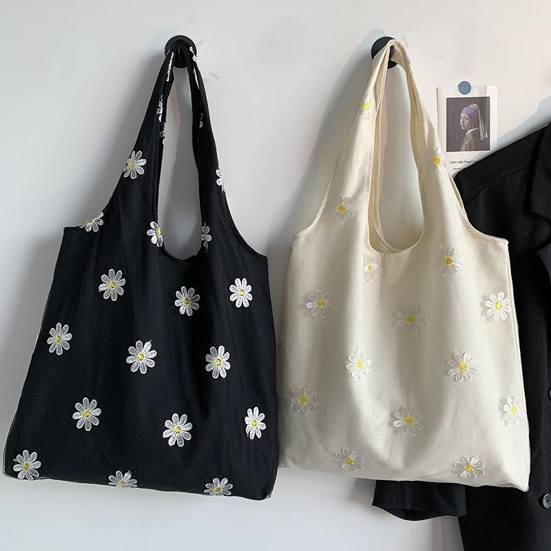 Embroidery Canvas Bag Summer Literary Travel Bag