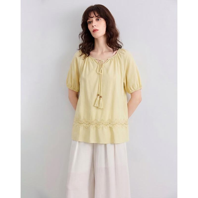 Demana Pure Cotton Lace Ruffle Blouse