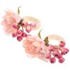 2pcs Rings Flower Napkin Holder Decorative Table Napkin Buckle For Dining Wedding Party Hotel Use Artificial Peach Blossom