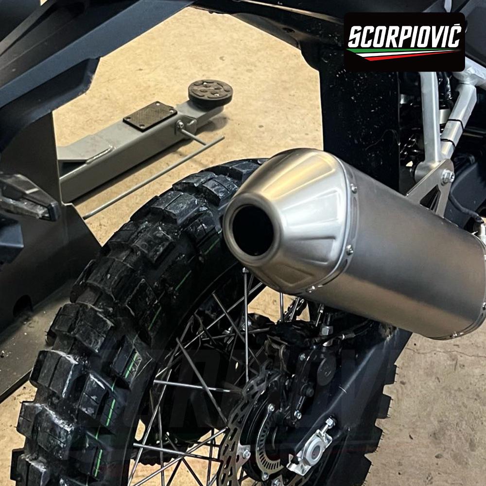 Motorcycle Kayo 800X Exhaust Muffler: Integrated Mid-Pipe Rear-Pipe for Original Front-Pipe Connection