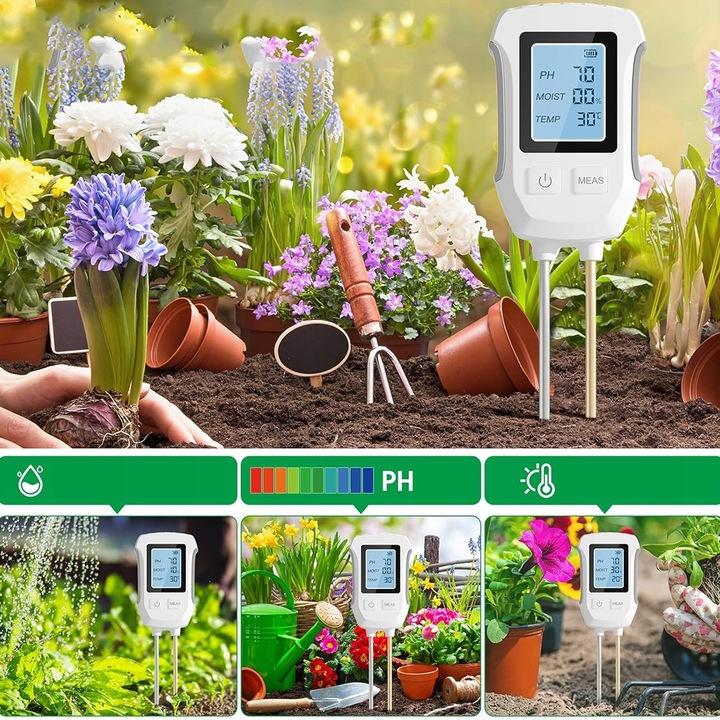 Kwasomierz ph gleby miernik wilgotności i temperatury podłoża