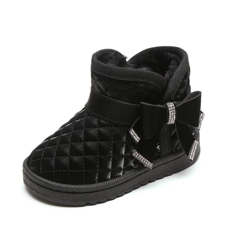 Thick Soled Bowtie Warm Girls' Boots Trendy Comfort Children's Shoes Exquisite Elegant Lightweight Versatile Brand Winter Boots