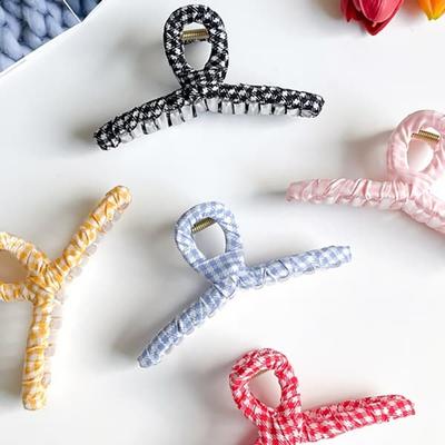 Women's Grid Check Pattern Hair Clip Hairpin Hairpin