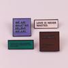 Classic English Quote Brooch: Elegant Geometric Enamel Alloy