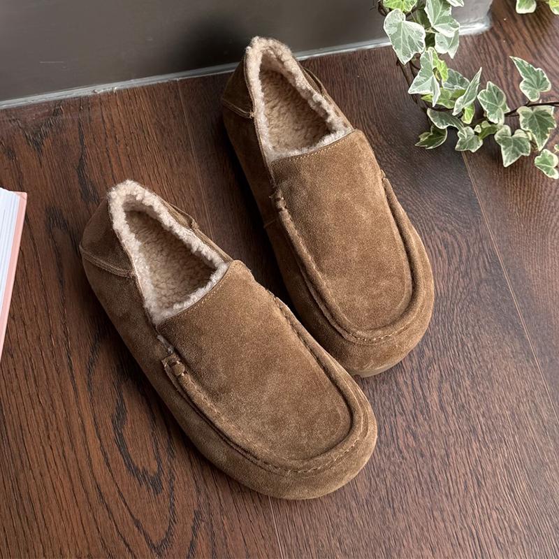 Flats Women's Loafers Shoes Suede Casual Sport Shoes   Cozy Winter Running Cotton Shoes Warm Walking Mujer Zapatillas