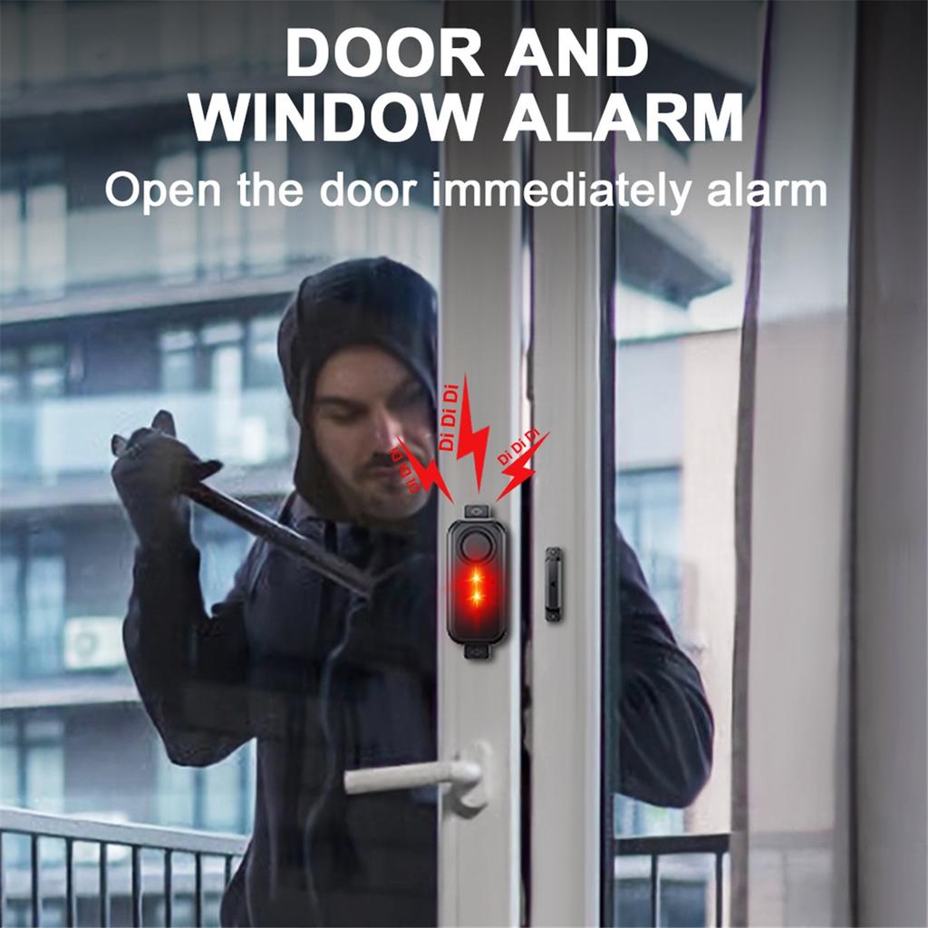 Tür-Fenster-Alarm Magnetischer Sensor 108dB Einbruchalarm Tür-Fenster-Eintrittsalarm mit Fernbedienung Diebstahlschutz Eindringlingsalarm