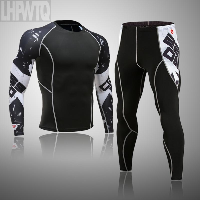 Ski Thermal Underwear For Men Male Thermo Clothes Compression Set Thermal Tights Winter Leggings Basketball Suit Quick Dry