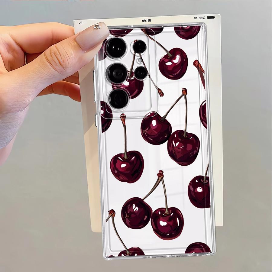 Fruit Cherry Phone Cover Case for Samsung Galaxy S26 S22 FE S24 S21 Note 20 Ultra 10 S25 Edge S20 Plus S23 Ultra