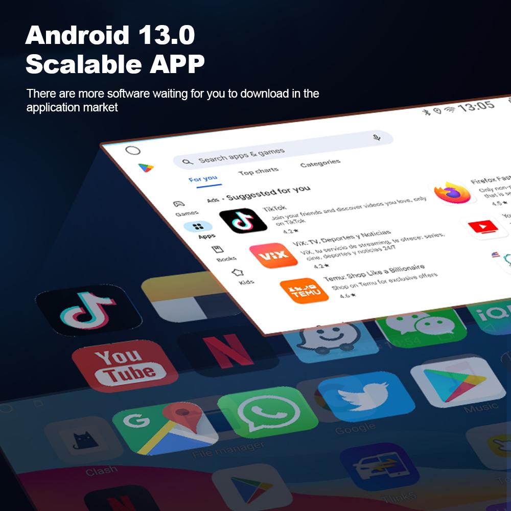 Adaptér CarPlay 3 v 1 připojený k bezdrátovému hraní v autě a Android 13.0 Auto Cars Smart AI Box WIFI Bluetooth V5.0 pro Netflix Youtube