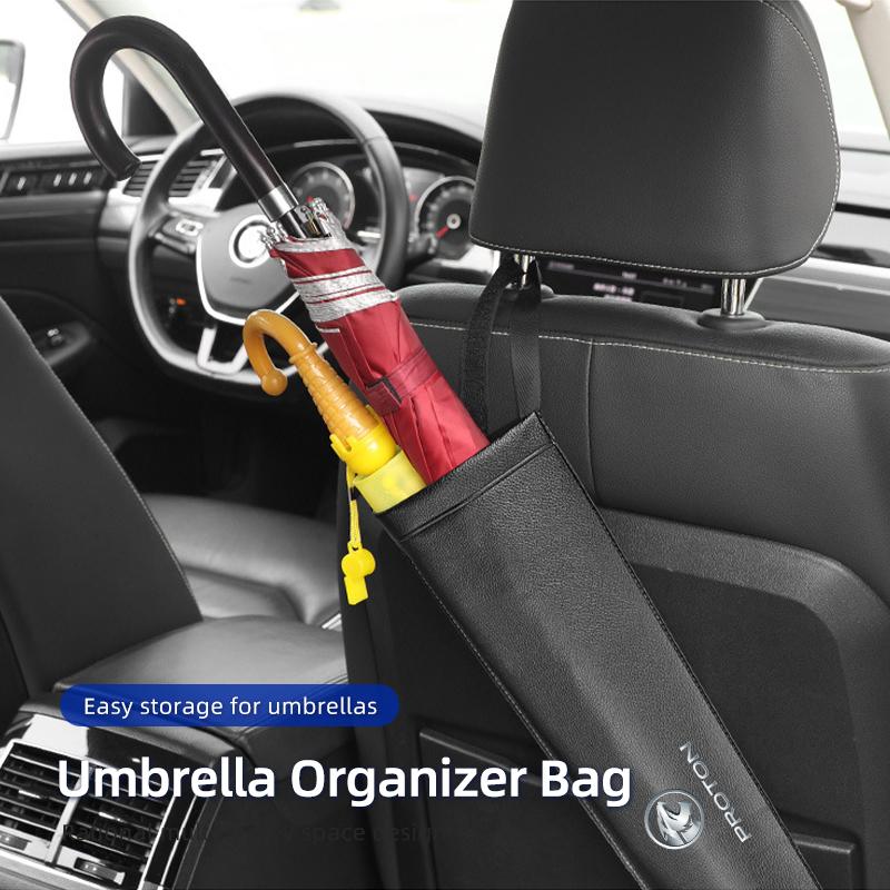 Car Waterproof Umbrella Storage Bag PU Leather Cover Sunshade Organizer Holder For Proton Exora Iriz R3 Wira Saga Satria Magma X