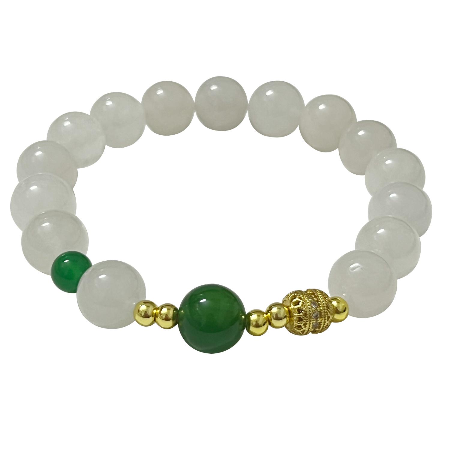 

Women Natural Stone Round Beaded Bracelets 10mm Semi-Precious Gemstones Bangle Handmade Jewelry Gifts Length 16cm