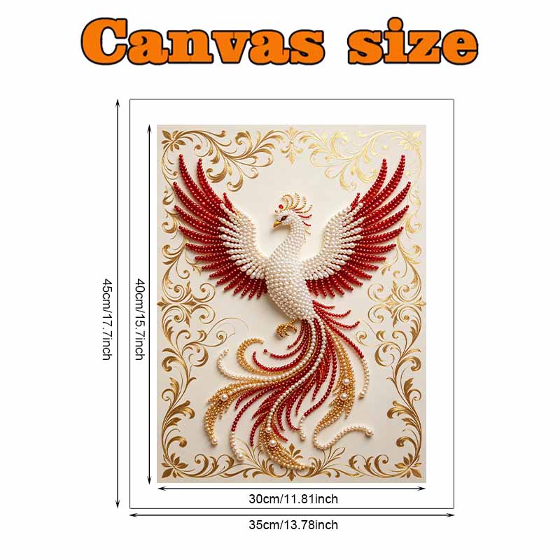 Pearl Painting 5D DIY Phoenix Pearl Gemstone Art Diamond Painting Kit for Adults/Beginners Gift Ideas Home Decor Wall Hanging Craft