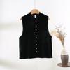 Vintage Dopamine Vest Women's Solid Color Stand-up Collar Sleeveless Vest Spring Wear Top Vest
