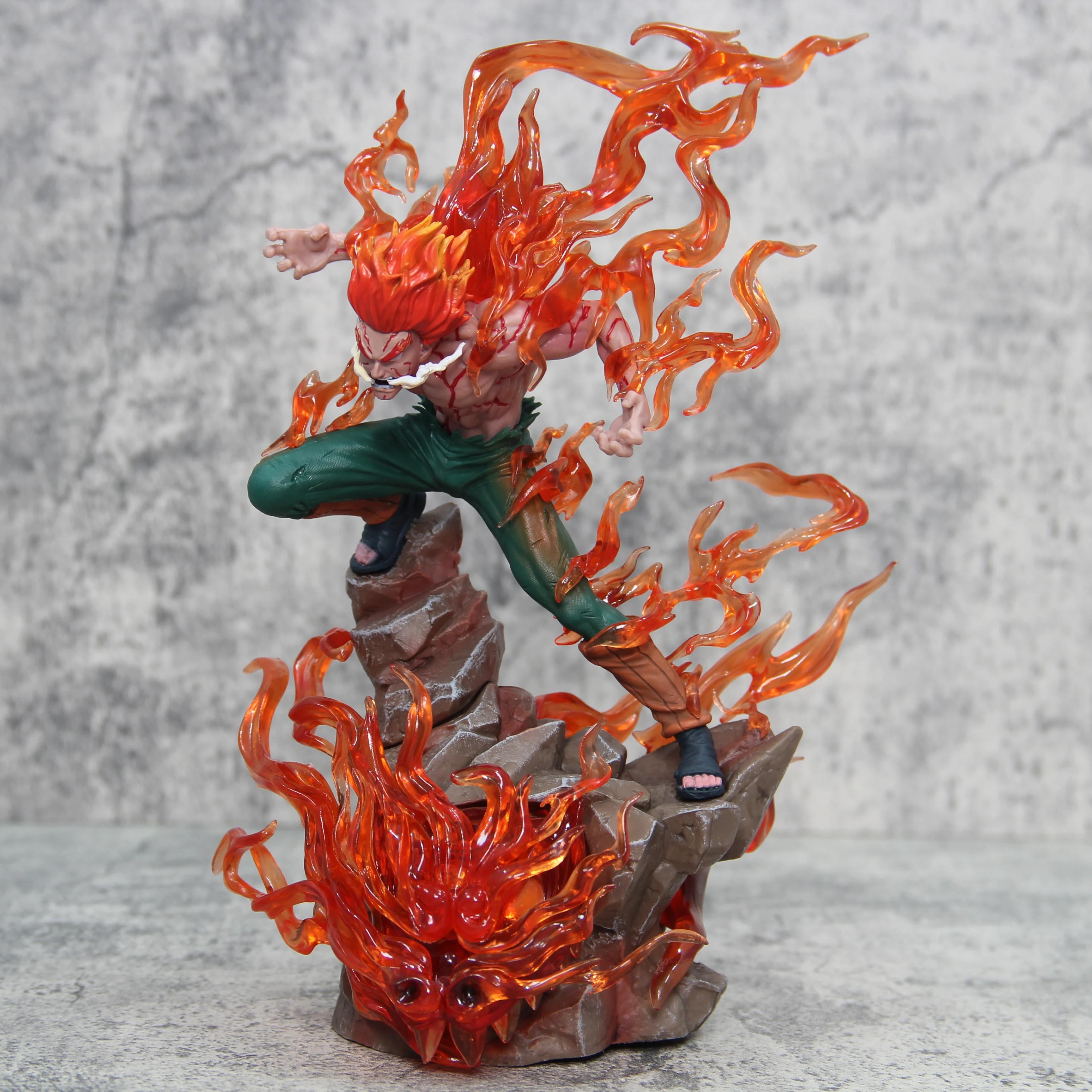 

26 см Фигурка Наруто Майто Гай Десять лет шиноби Аниме Фигурка действия Со светом Бессмертный Сидящий ПВХ Модель Набор Игрушка Подарок