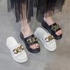 Sandalen Damen Sommer neu Keilabsatz dicksohlige coole Hausschuhe Oberbekleidung Pferdeschnalle kleiner duftender Stil Mode koreanische Version trendy große Größe