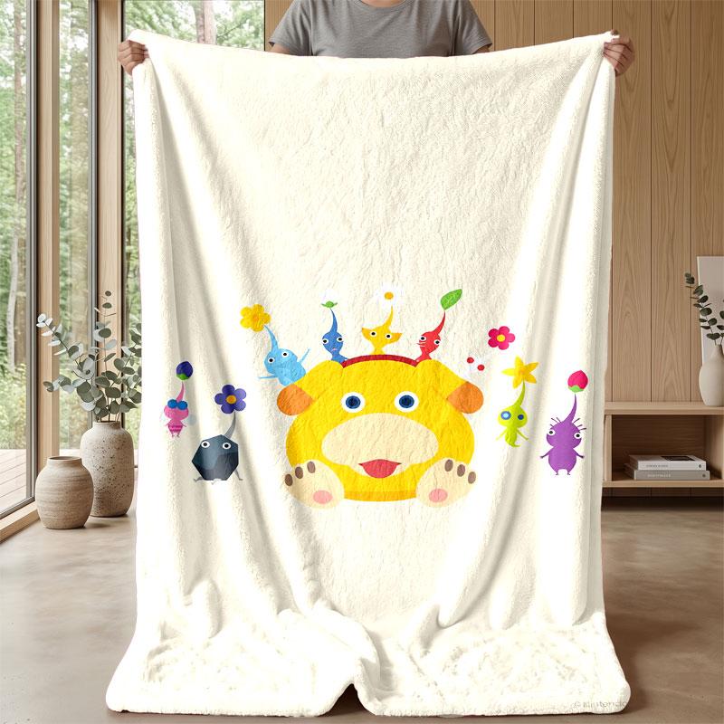 Soft Flannel Blanket Lightweight Cozy Bedroom Living Room CoverPikmin