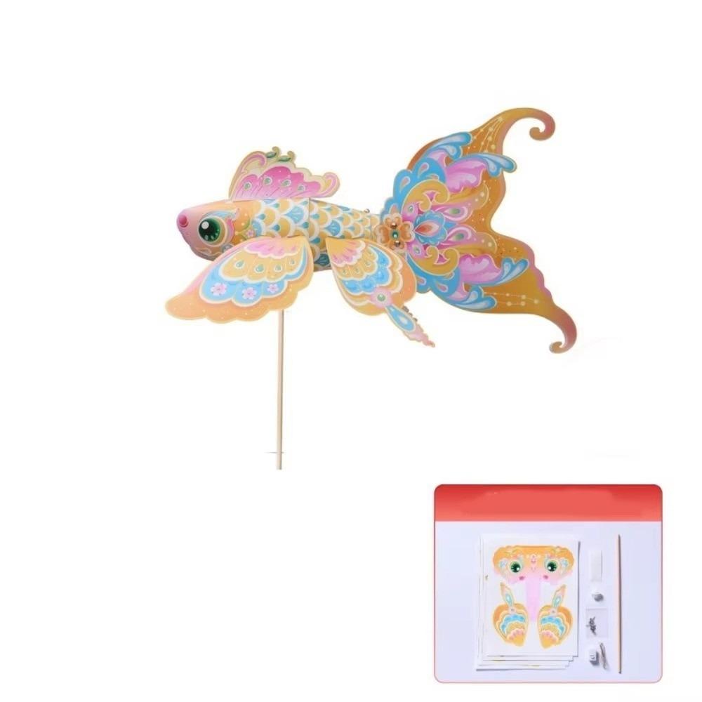 DIY Material Package New Year Koi Fish Lantern Luminous Hand-held Lantern  Mid-Autumn Festival