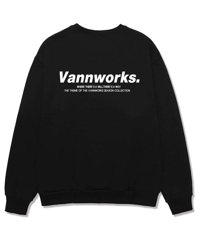 VANNWORKS Minimalism Logo 2 Sweatshirt (Vls0114) Black (B Type)