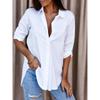 2023 Autumn Women's V-Neck Long Sleeve Button Blouse