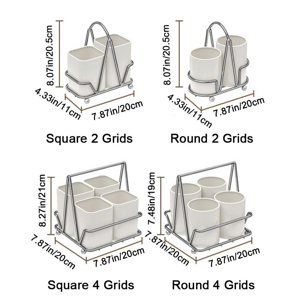 Carbon Steel Cutlery Storage Rack Countertop Type Utensil Holder Cutlery Organizer Kitchen