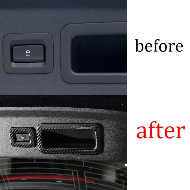 For Mazda CX-30 CX30 2020-2022 Carbon Fiber Steel Back Door Tailgate Handle Trim