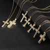 Micro-Set Zircon Cross Pendant Necklace For Women Fashion Versatile Collarbone Chain