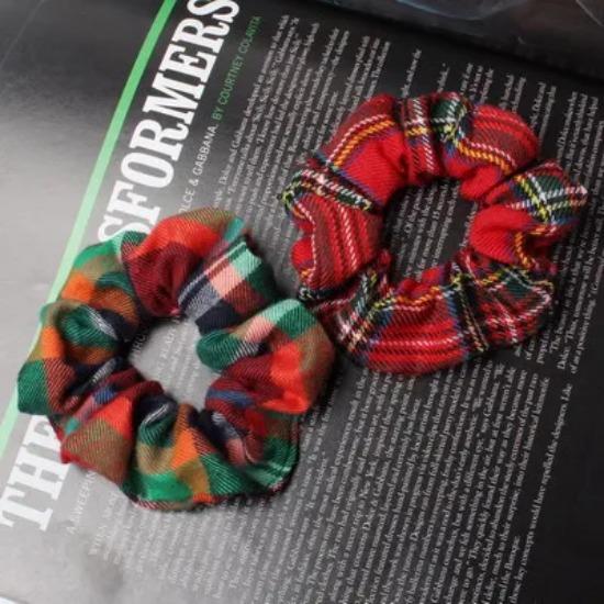 

Набор из 2 штук клетчатых резинок-скранчи Осень и Зима Женские эластичные резинки для волос Резинки для волос для девочек Завязки для волос Держатели для хвостика Аксессуары для волос