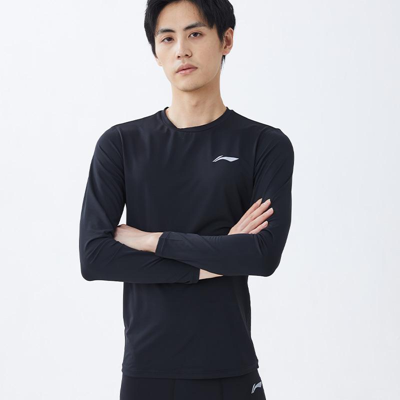Li Ning Comfortable Casual Round Neck Simple Autumn Winter Fleece Breathable Fitness Shirt Men tops LNXY029-1