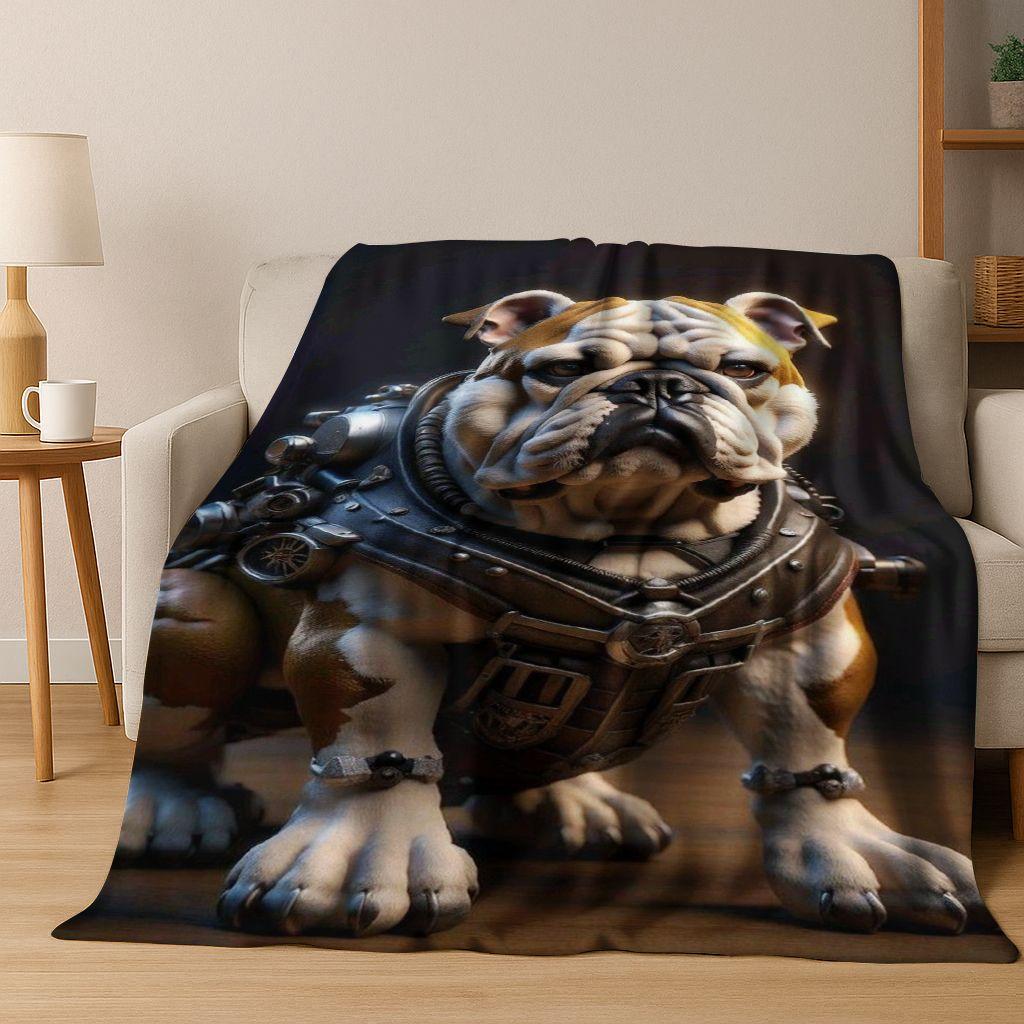 2026 New French Bulldogs Pit Bull Dogs Flannel Blanket,Cozy Soft Throw Blanket for Home Bedroom Bed Sofa Picnic Cover Kids Gift